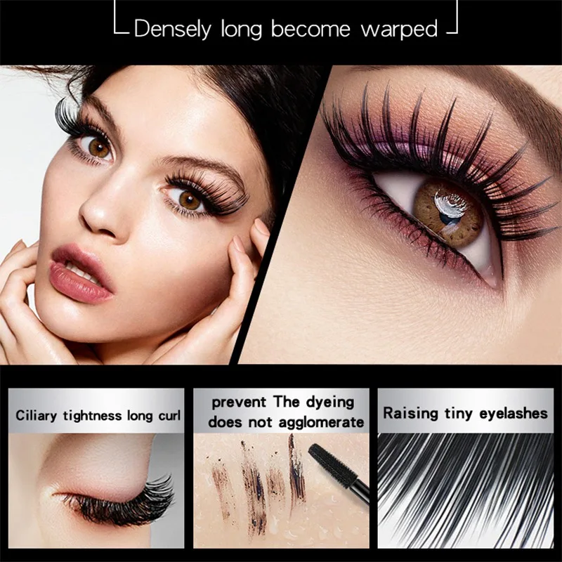 ProMascara новая Длинная черная водостойкая волоконная тушь для ресниц Макияж 4D