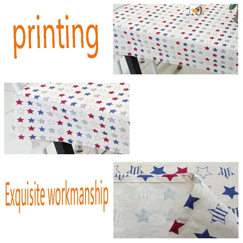 Клетчатая декоративная льняная скатерть с принтом водонепроницаемая и