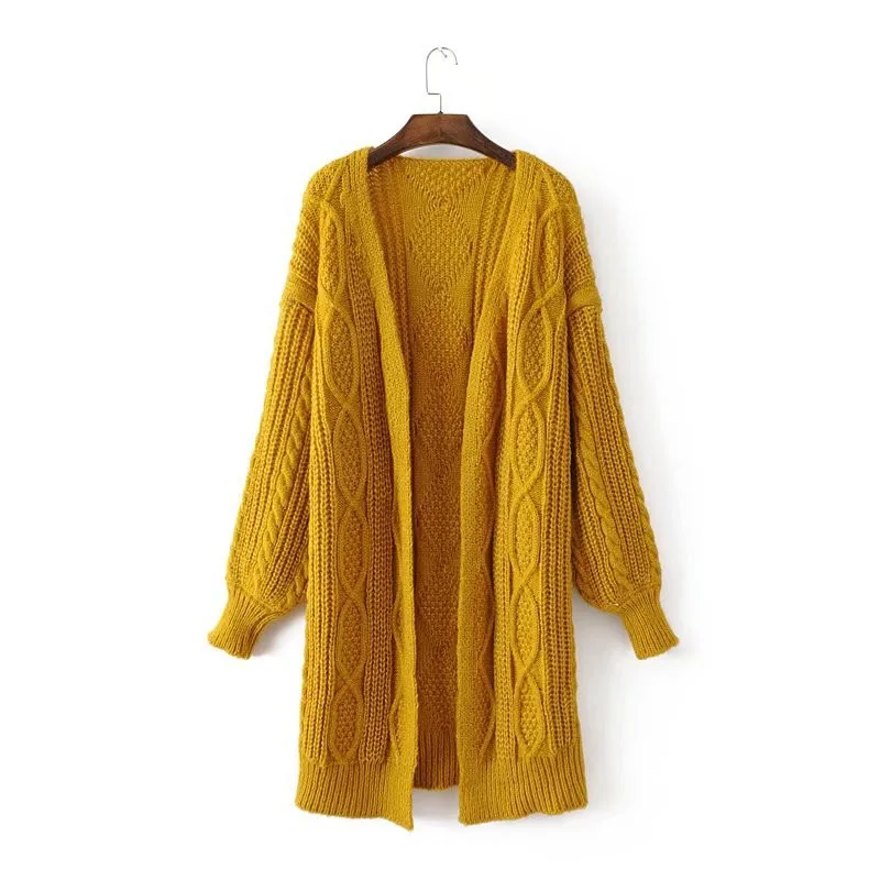 Bella Philosophy Women New Long Cardigans Winter Open Stitch Poncho Knitting Sweater V Neck Oversized Jacket Coat |