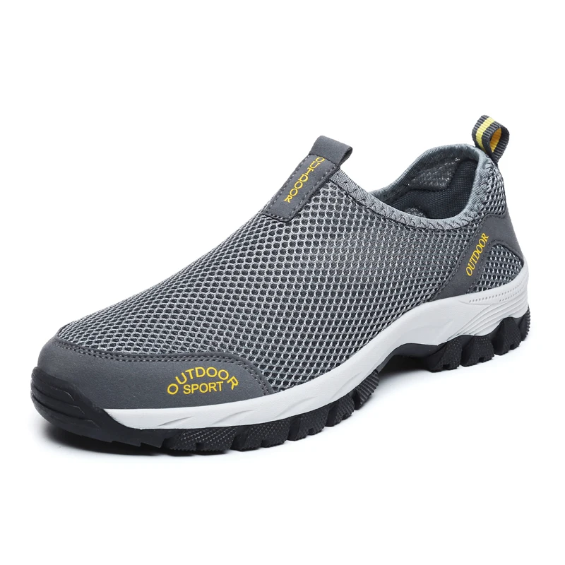 LAOCHRA Big Size 47 48 Men Outdoor Spring Sneakers New Arrival Breathable Mesh Shoes For Males Cheap Slip-on Free Fitness | Обувь