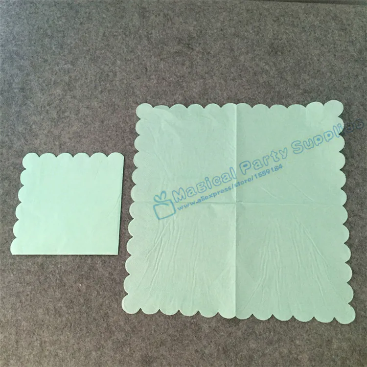 80 шт. мяты Seafoam Бумага салфетка большая 33x33 см Бирюзовый Чирок свадебного торжества душа ребенка партия декор