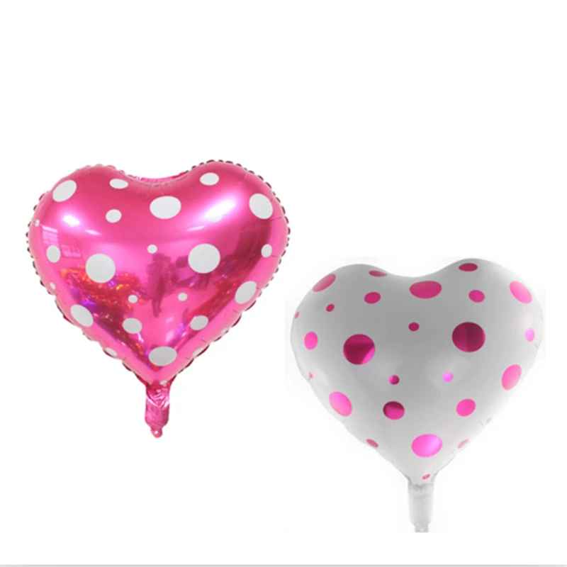 Шары в виде сердца 18 дюймов точка алюминиевая фольга надувной воздушный шар