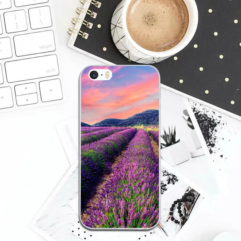 Lavender Flower Purple Lavandula Soft TPU Mobile Phone Accessories Case for iPhone 8 7 6 6S Plus X XR XS Max 10 5 5S SE 5C Shell |