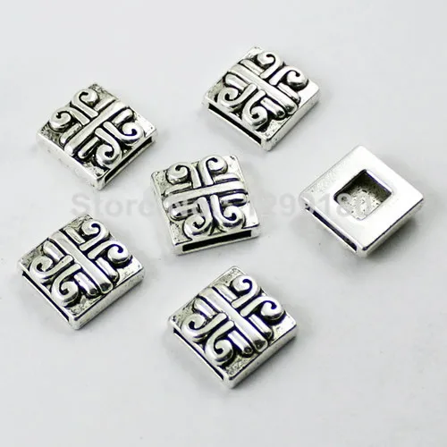 10pcs Fashion Knot Slider for Bracelet Necklace Watch Chain Beads DIY Making Accessories Square 18x18mm Hole:14x2mm K01897 | Украшения и