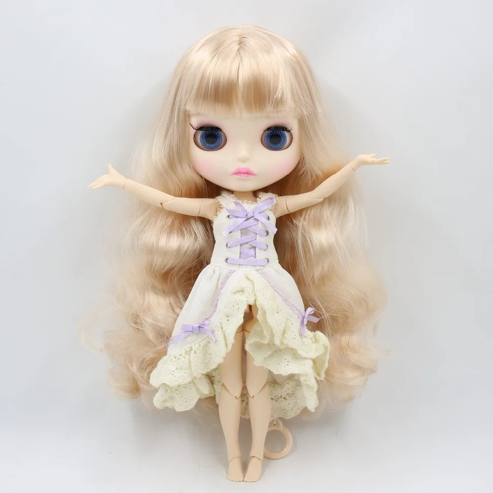 ICY DBS Blyth doll BL1010 золотистые светлые волосы матовое лицо новая Лицевая панель губы