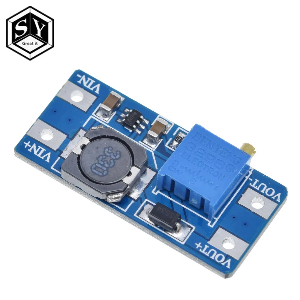 1 шт. Great IT MT3608 2A Max DC-DC Повышающий Модуль питания усилитель мощности 3-5 в до 5 В/9 В/12 В/24 В