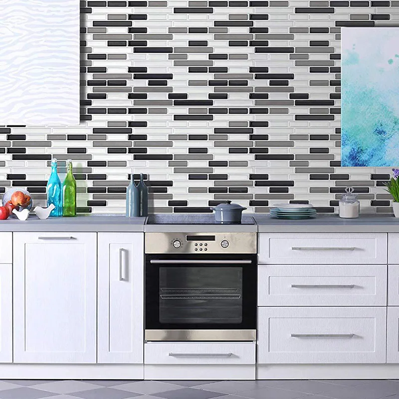 1pcs 3D Mosaic Tile Wall Sticker Self-Adhesive Decal Home Kitchen Bathroom Decor | Stickers