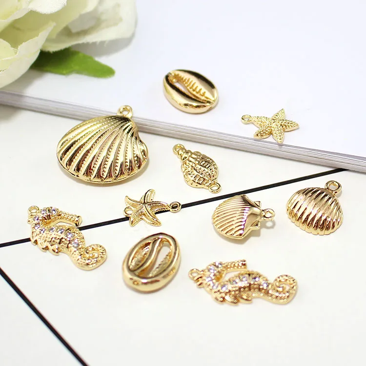 1 шт. Новая мода Золотой Цвет Cowrie ракушка кулон для женщин раковины Шарм Сделай