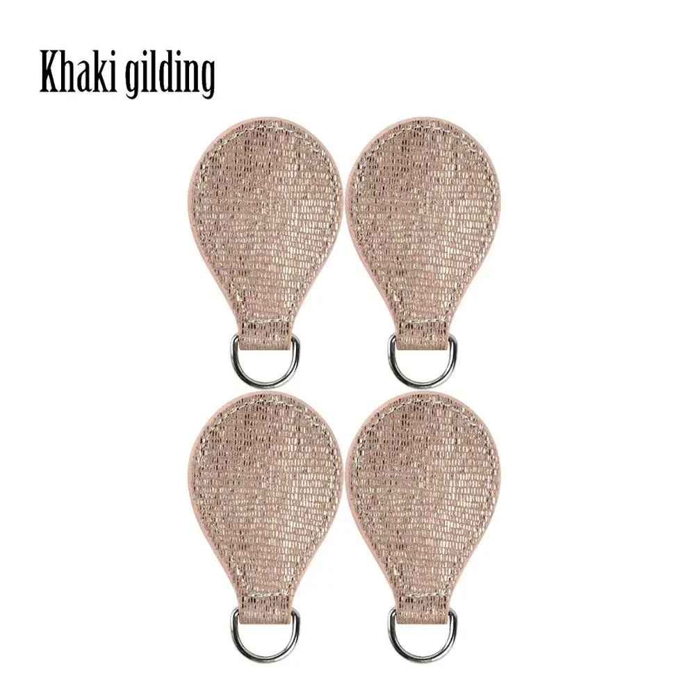 khaki gilding Краевой рисунок, 2 пары, 4 шт., блестящий каплевидный конец, для Obag, ручка, ПУ, капля, крепление для O Bag, Obasket, ручка, часть - Цвет: khaki gilding