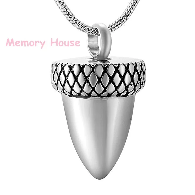 

JJC001 Acorn Stainless Steel Cremation Locket Necklace Funeral Jewelry Memorial Urn Pendant Keepsake For Ashes +Free Filling kit