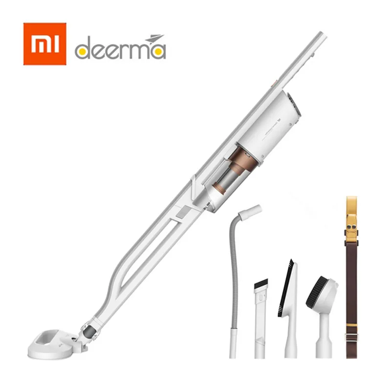 Белый Пылесос xiaomi mi jia mi deerma обратного типа 600 Вт портативный ручной с 5 аксессуарами - Цвет: Белый