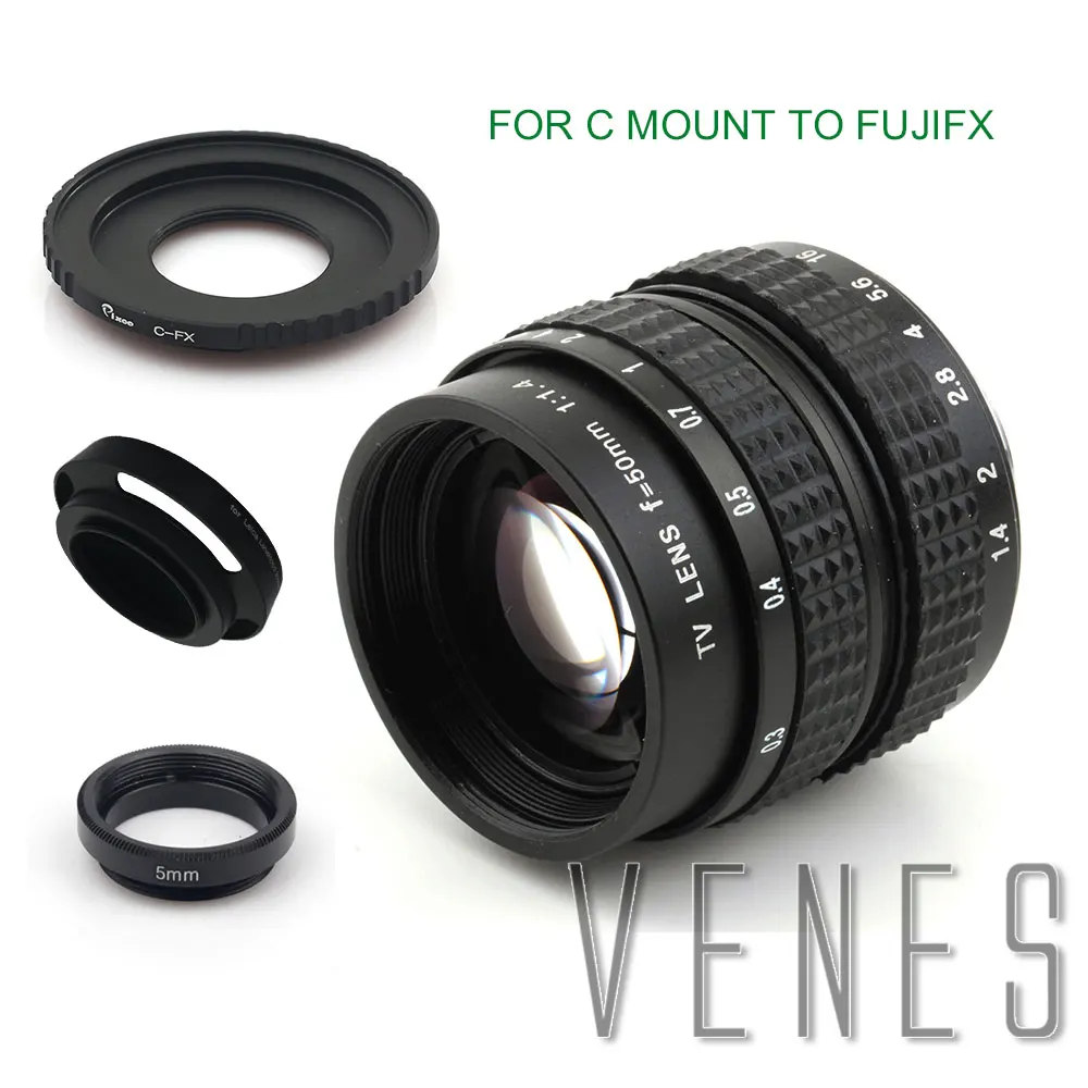 Объектив Venes 50 мм f/1 4 CC TV F1.4 для Nikon 1 M4/3 Pentax Q Nex Fuji FX EOS M A6300A5100 A6000 A5000 A3000 OM-DE-M10 II |
