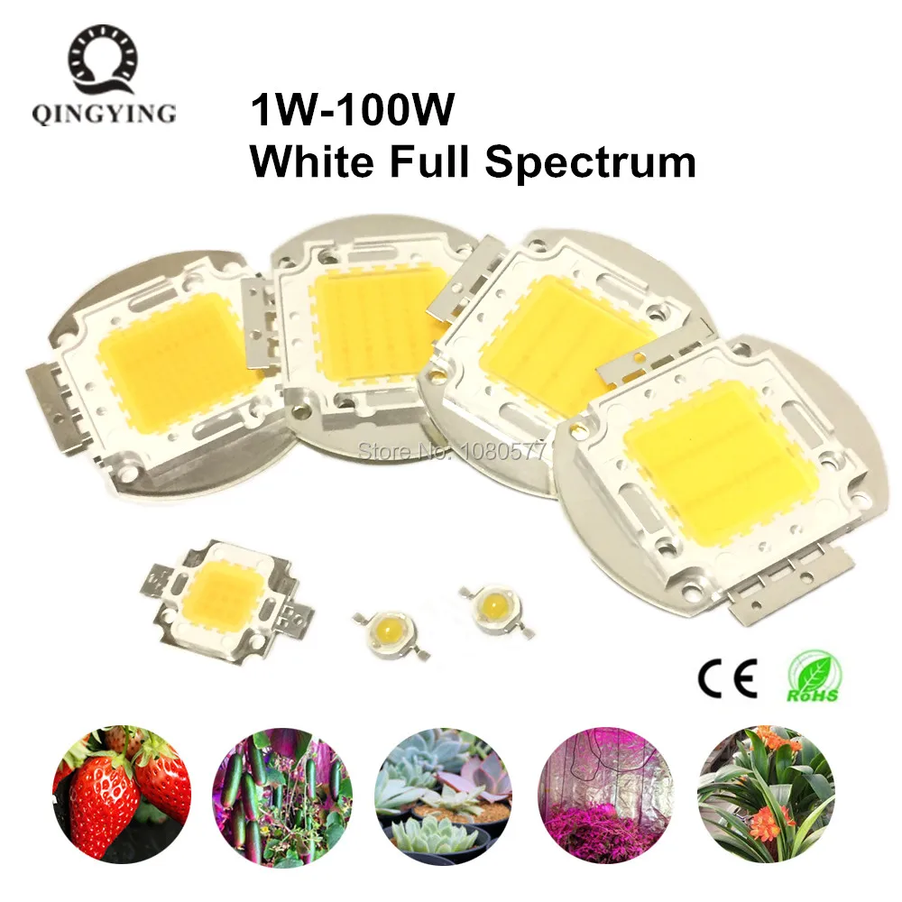 

Полный спектр белого светодиодный чип 6500K & 380-780nm 1 Вт 3 Вт 5 Вт 10 Вт 20 Вт 30 Вт 50 Вт 100 Вт аквариумный светильник для выращивания растений источни...
