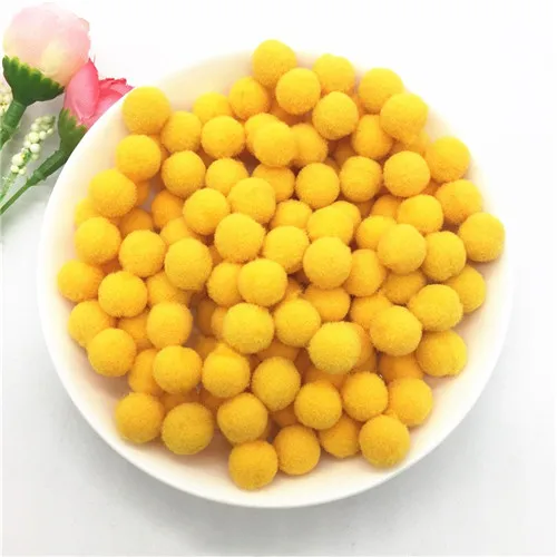 38 Orange yellow Pompones 10/15/2025 мм пышная Нижняя Pom Poms помпонами ручной работы для детей игрушки DIY материал изделия швейного Ремесла поставок 100 шт - Цвет: 38 Orange yellow