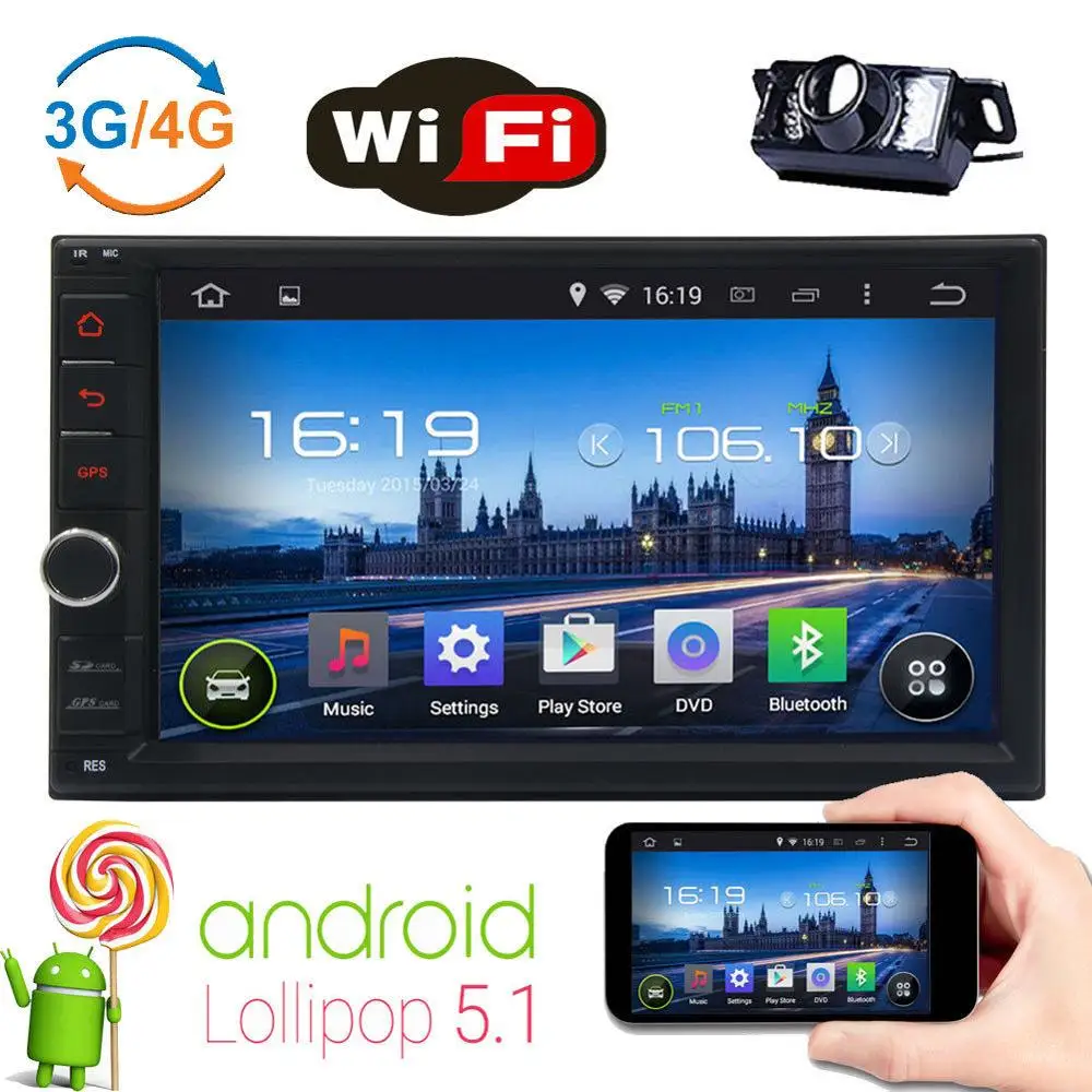 7 &quotAndroid 5 1 Doubel Din In Dash автомобильное радио стерео без DVD плеера MP5 плеер Поддержка Wi