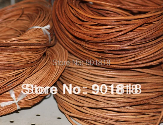 5 м/лот 2 мм натуральный 100% натуральная коровья кожа круглый шнур для браслета и