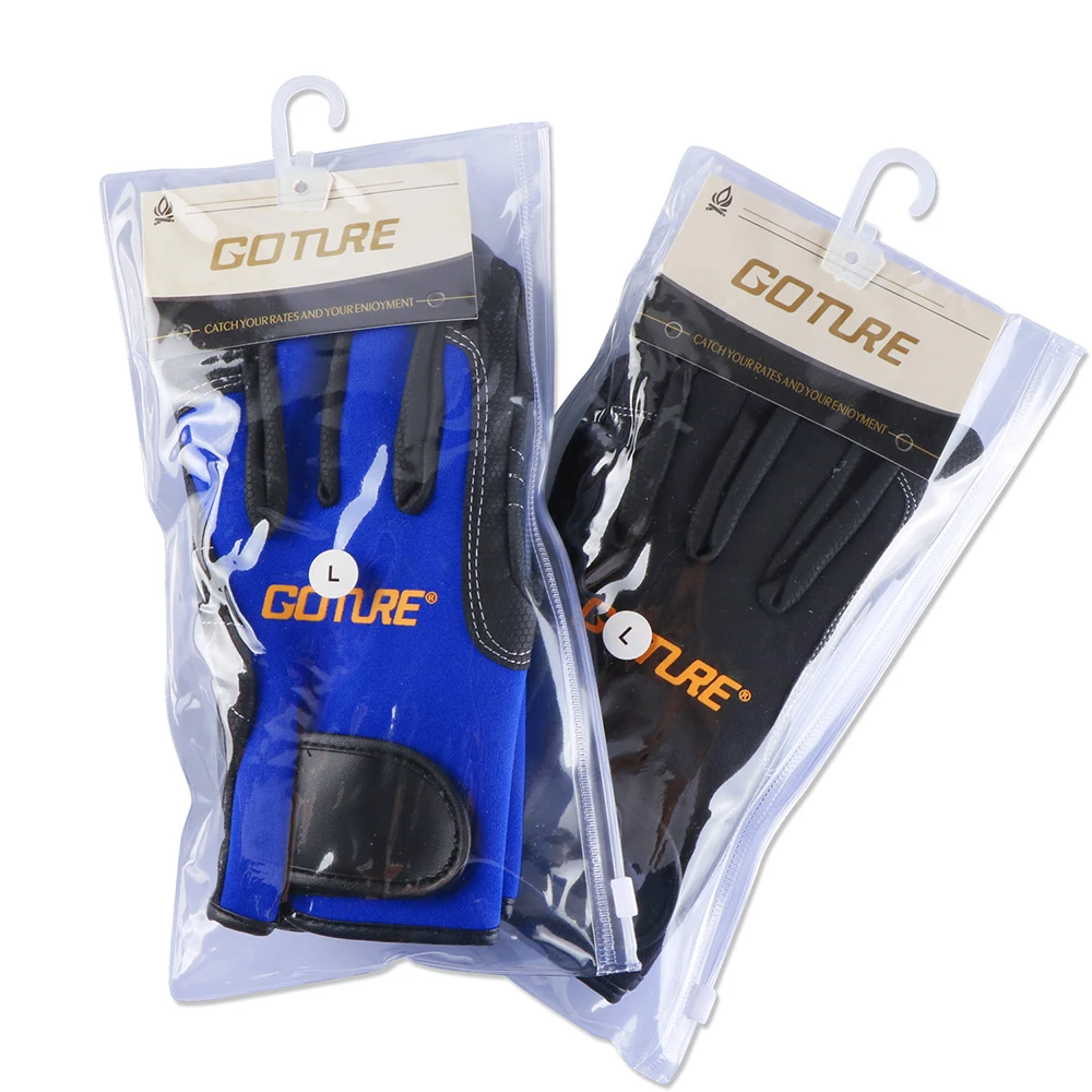 Goture Рыбалка перчатки анти slip Дышащие 2 Cut Пальцы неопреновые для спорта на