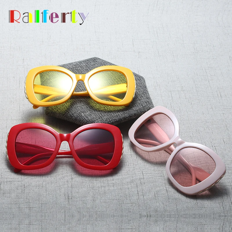 Солнечные очки Ralferty F92147 женские брендовые роскошные белые солнечные аксессуары