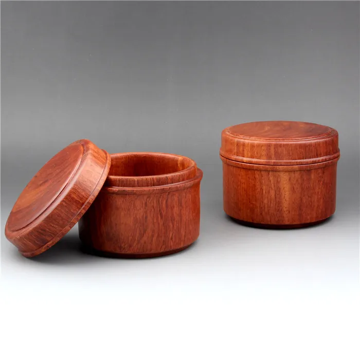 Ящик для хранения из красного дерева круглый маленький деревянный цилиндр