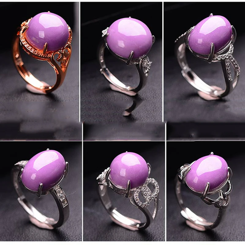Женское кольцо с фиолетовым кристаллом регулируемое серебряное натуральным 925