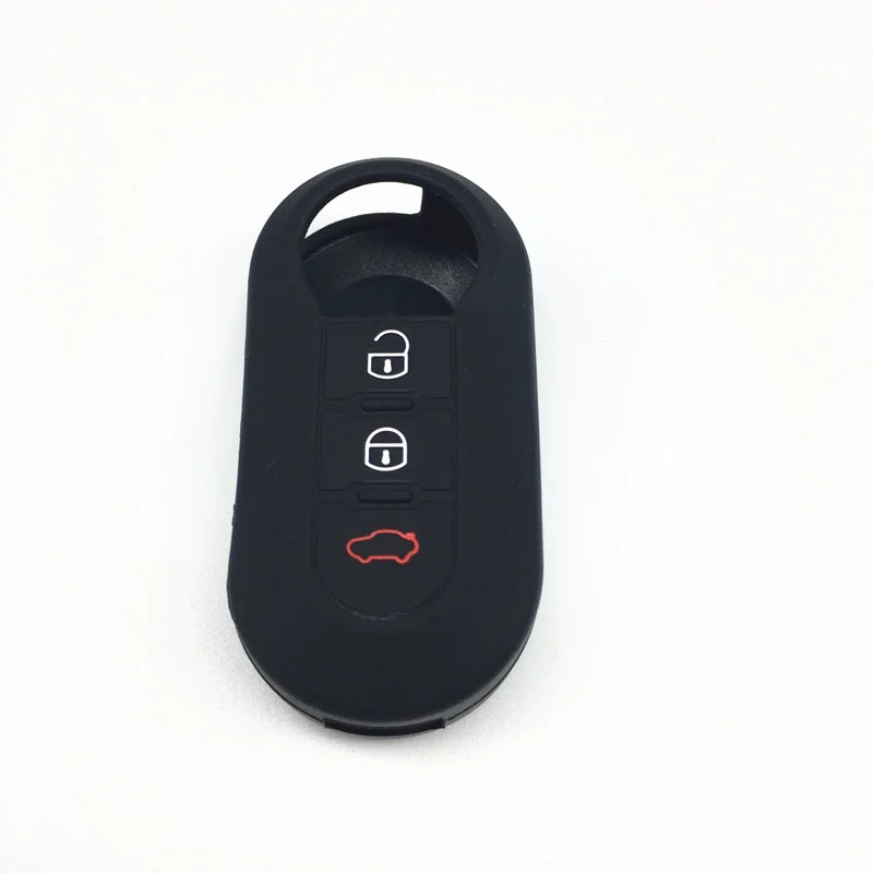 Silicone Car key cover Case For Fiat 500 grande punto stilo 500x panda ducato 3 Buttons remote auto folding Flip Key Blanks case |