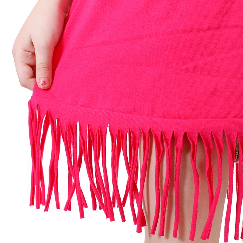 Girls Dresses Summer 2017 Princess Dress Baby Girl Kids For Hot Pink Clothes Tassel | Детская одежда и обувь