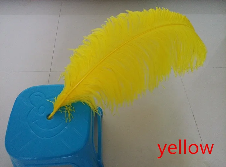 yellow Высокое качество страусиные перья 10 шт./24-26 дюймов(60-65 см) DIY свадебный натуральный Декор костюм для вечеринки дизайн перо - Цвет: yellow