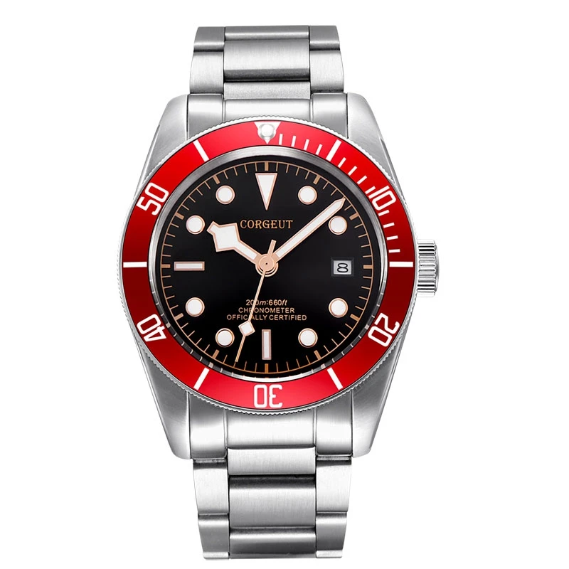 Corgeut 41 мм Мужские часы, сапфир Стекло lume механические наручные часы Miyota 8215 mov не развертывания пряжки часы CA2010D