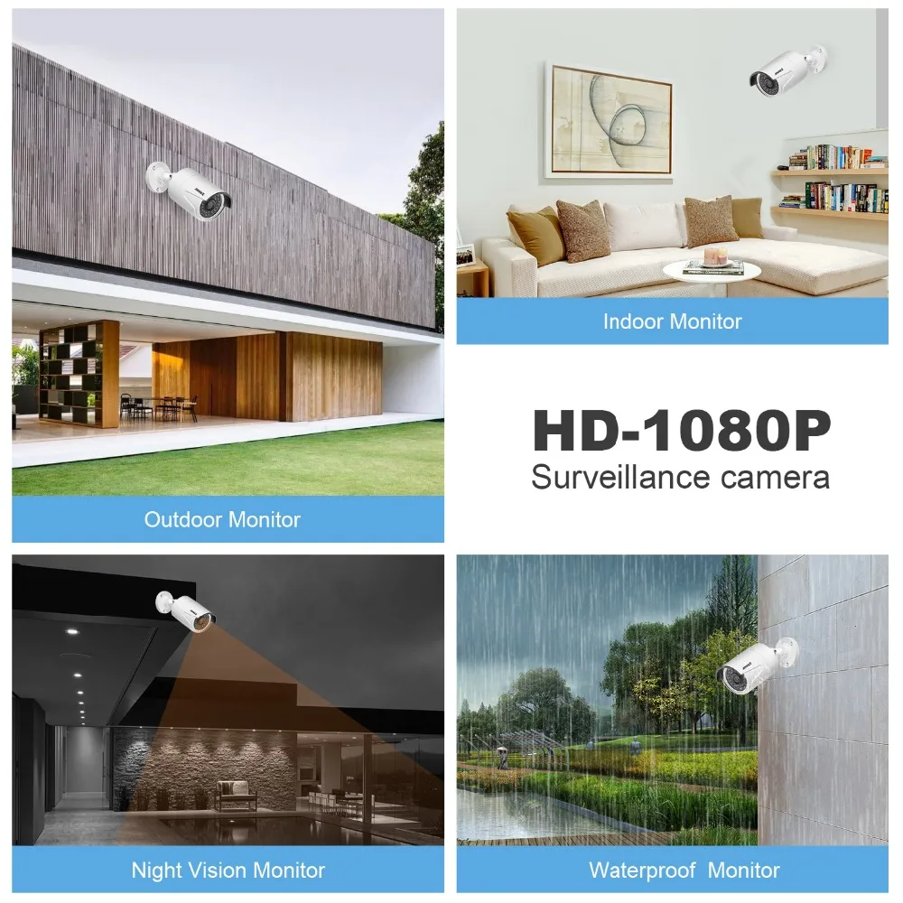 ANNKE 4CH 1080 P CCTV системы POE NVR видео выход 4 шт. 3000TVL 2.0mp IP камера дома безопасности