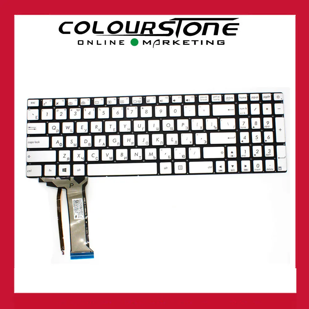 RU Серебряная клавиатура с подсветкой для ноутбука Asus N551 9Z.N8BBC.P01 PK13183110S|keyboard for