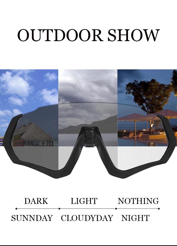 Profession Photochromic Cycling Flight Sunglasses Sports Cycling Mountain Bike Cycling Goggles Cycling Sunglasses UV400 Eyewear