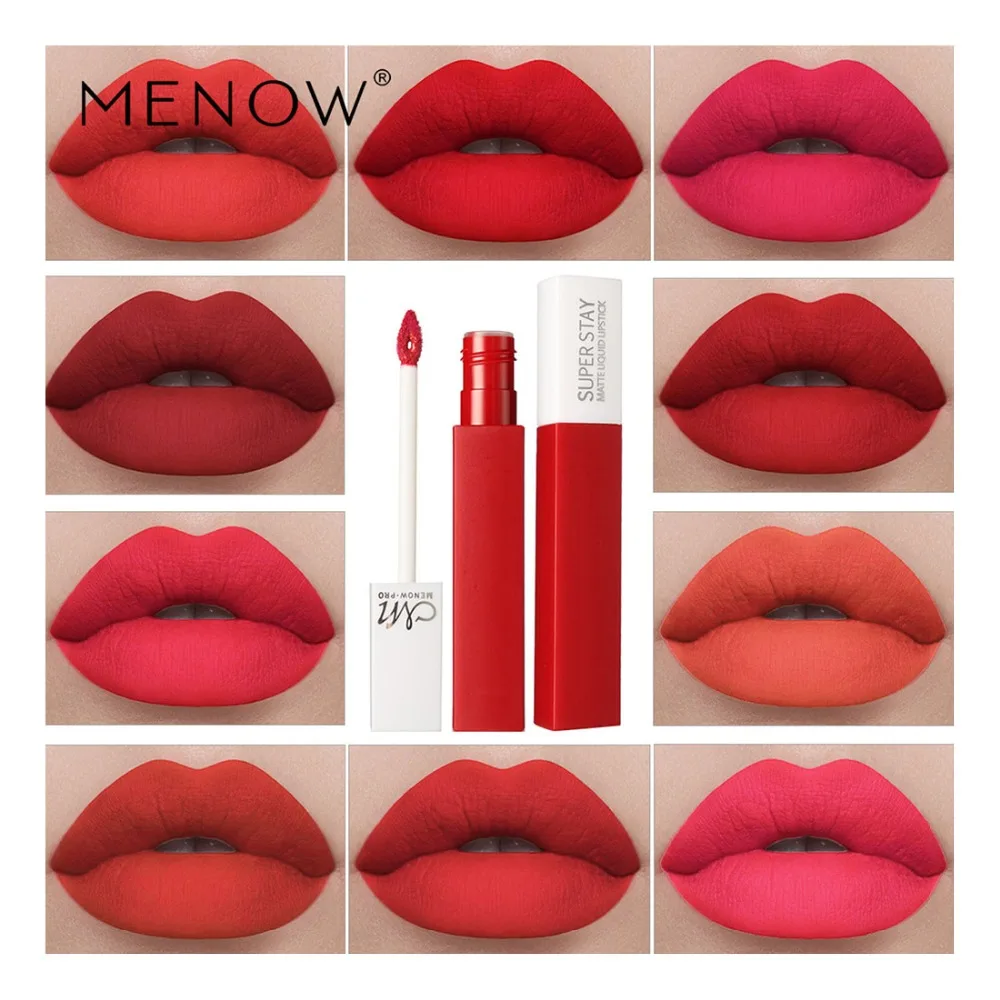 Горячая продажа MENOW 12 цветов Косметика Макияж Блеск для губ длительный