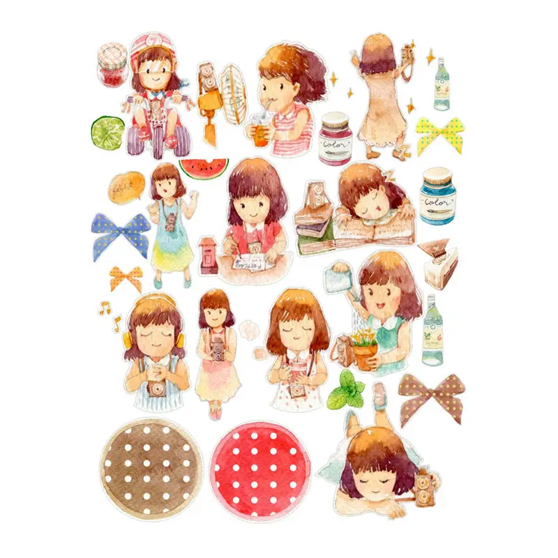 sz03602 2 шт./партия Cosas Kawaii китайские куклы DIY Uncut бумажная наклейка упаковка Bullet Journal наклейка s Скрапбукинг милые школьные принадлежности - Цвет: sz03602