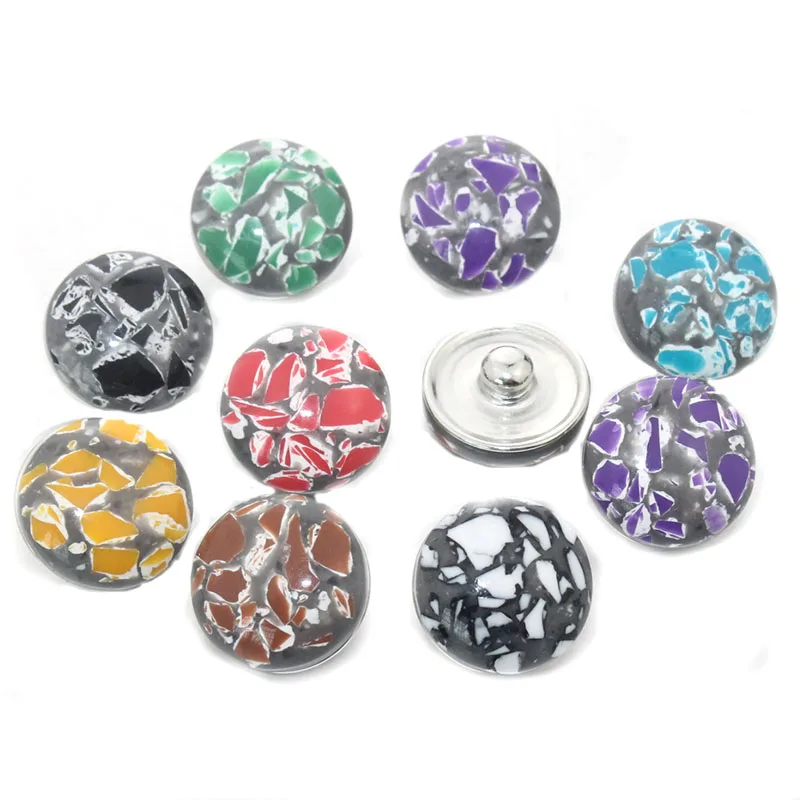

10pcs/lot Mixed 18mm Snaps Alloy Resin Fashion Snaps Buttons Fit Snap Jewelry Snaps Bracelets Flower 050704