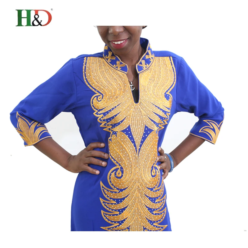 H & D Африканское Макси платье для женщин одежда vetement africaine femme 2018 Вышитое Платье из