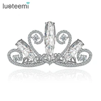 luoteemi brand fashion hair accessories crown jewelry for women aaa cubic zircon tiara for brides wedding