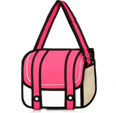 red Новые модные женские сумки 2d мультяшная сумка через плечо Bolsa Feminina Bolsosde Ombro 3d сумка - Цвет: red
