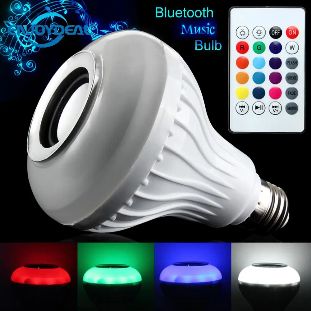 Умный E27 светодиодный 220 V rgb колонка с Bluetooth музыкальная лампа беспроводная игра