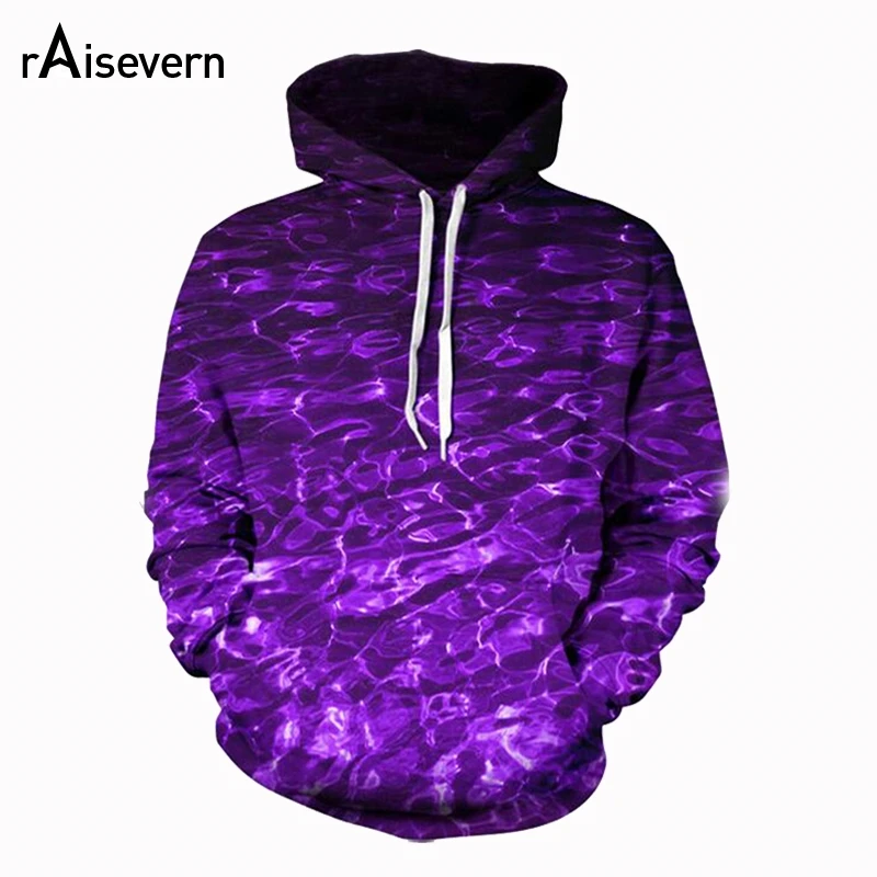 

Raisevern Purple Water Ripple 3D Print Hoodies Men Women Pocket Tracksuits Punk Pullovers Tops Casual Hoody Sweatshirts Dropship