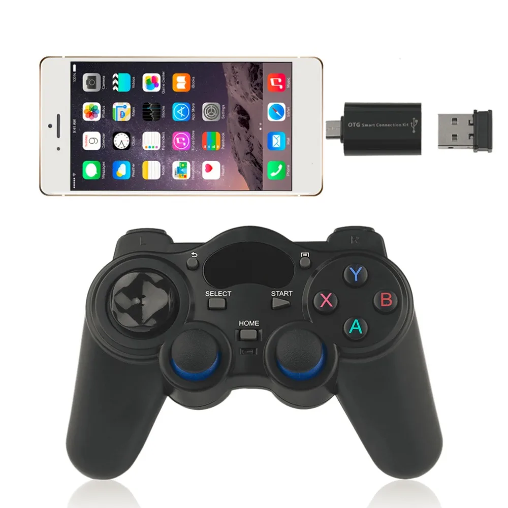 2 4 ГГц беспроводной геймпад Joypad контроллер джойстик с OTG конвертером для Windows 8/7/XP