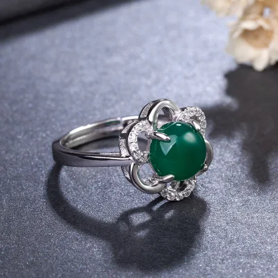 Funmor зеленый изумруд 925 пробы Серебряное кольцо ювелирные изделия для женщин леди