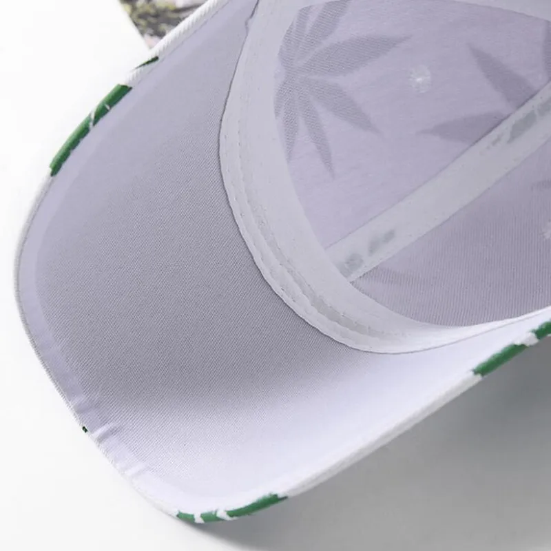 Симпатичная Женская кепка h004 с принтом зеленых листьев Солнцезащитная модная