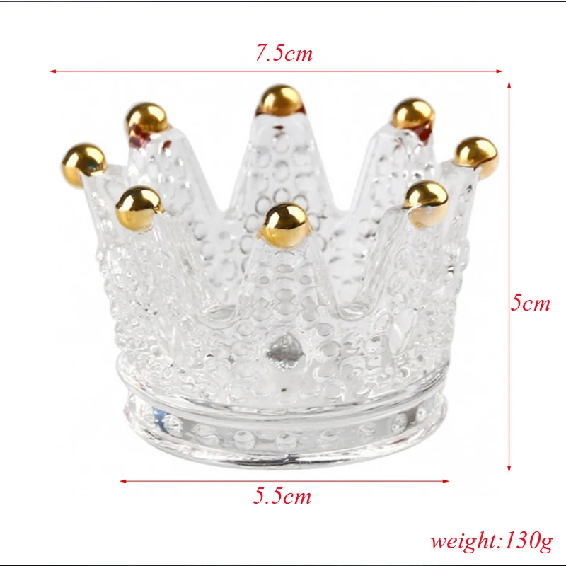 wholesale Creative glass crown candlestick embossed ring beauty egg tray put cosmetic egg shelf jewelry storage box