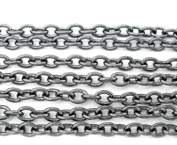 

DoreenBeads Gunmetal Cable Chains Findings 5x3.5mm, sold per packet of 2M new