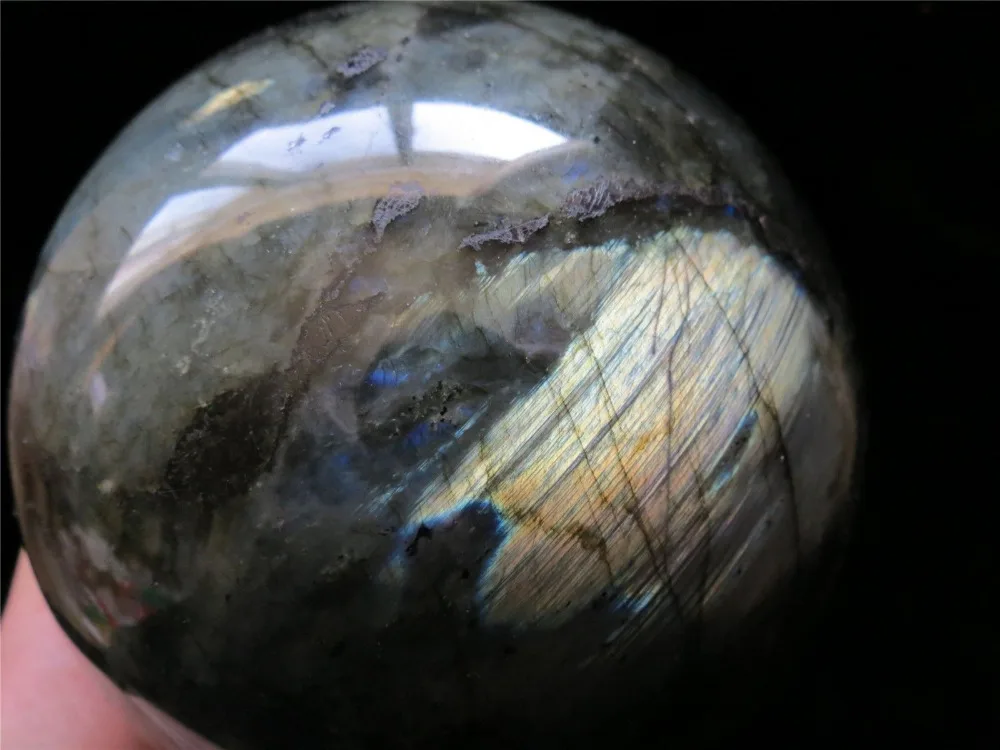 ZSR A j00880 fire blue rainbow labradorite natural quartz crystal sphere ball | Дом и сад