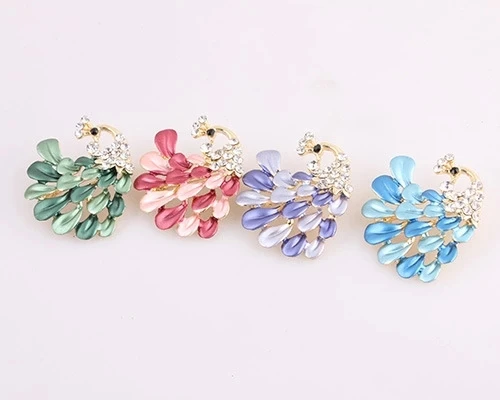 Noble peacock brooch Color paint a corsage | Украшения и аксессуары