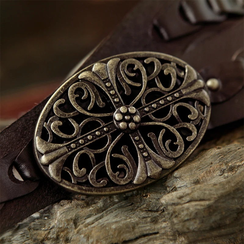 Женский винтажный ремень ARTKA G02400 из натуральной кожи с металлической пряжкой |