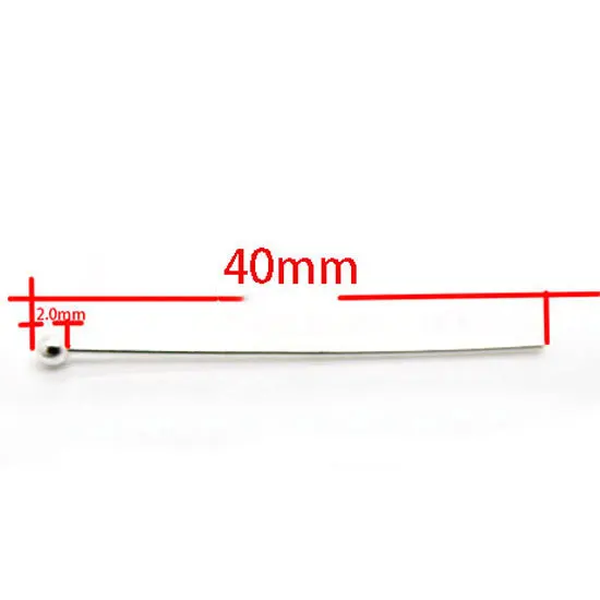 Посеребренные шариковые наконечники 500 шт. 40x0 5 мм (w00240)|pins findings|ball head pinshead pins |
