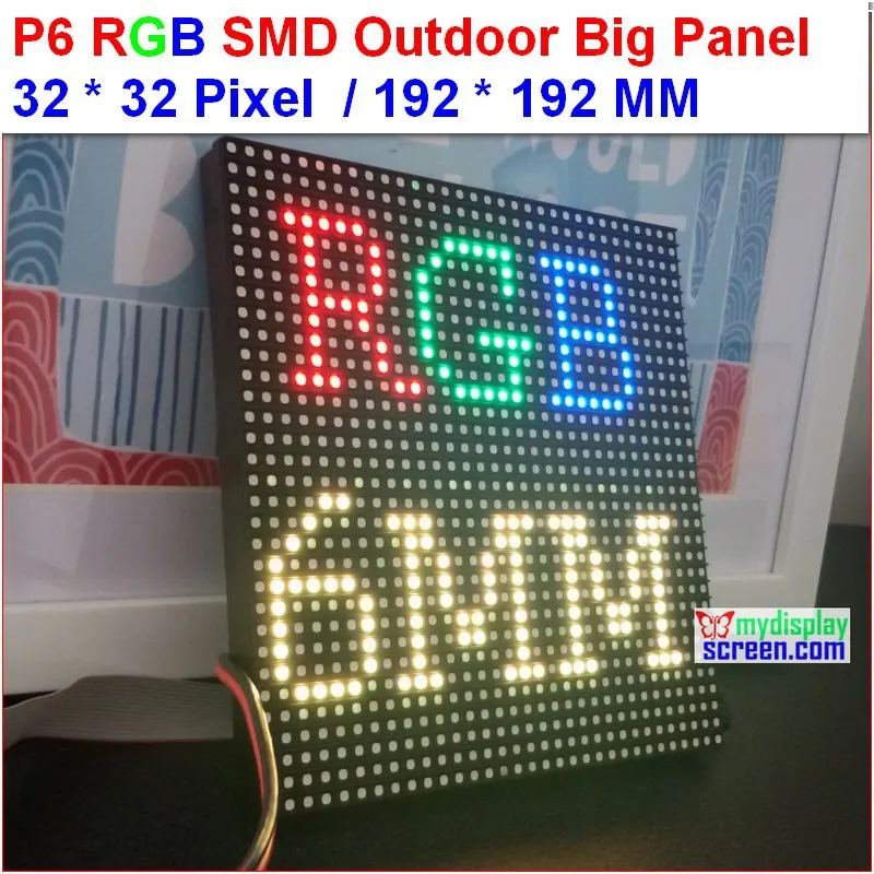 

p6 outdoor led module,full color high brightness 6500 nits, 1/8 scan,32*32 pixel,192mm*192mm,rgb outdoor SMD 6mm LED Panel