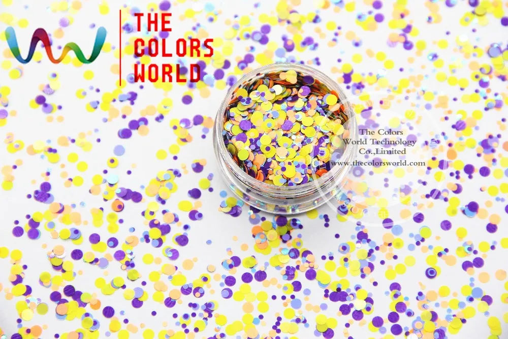 

RFIP321-337 Mix Colors and Round Dot shapes Glitter for nail art makeup and DIY decoration